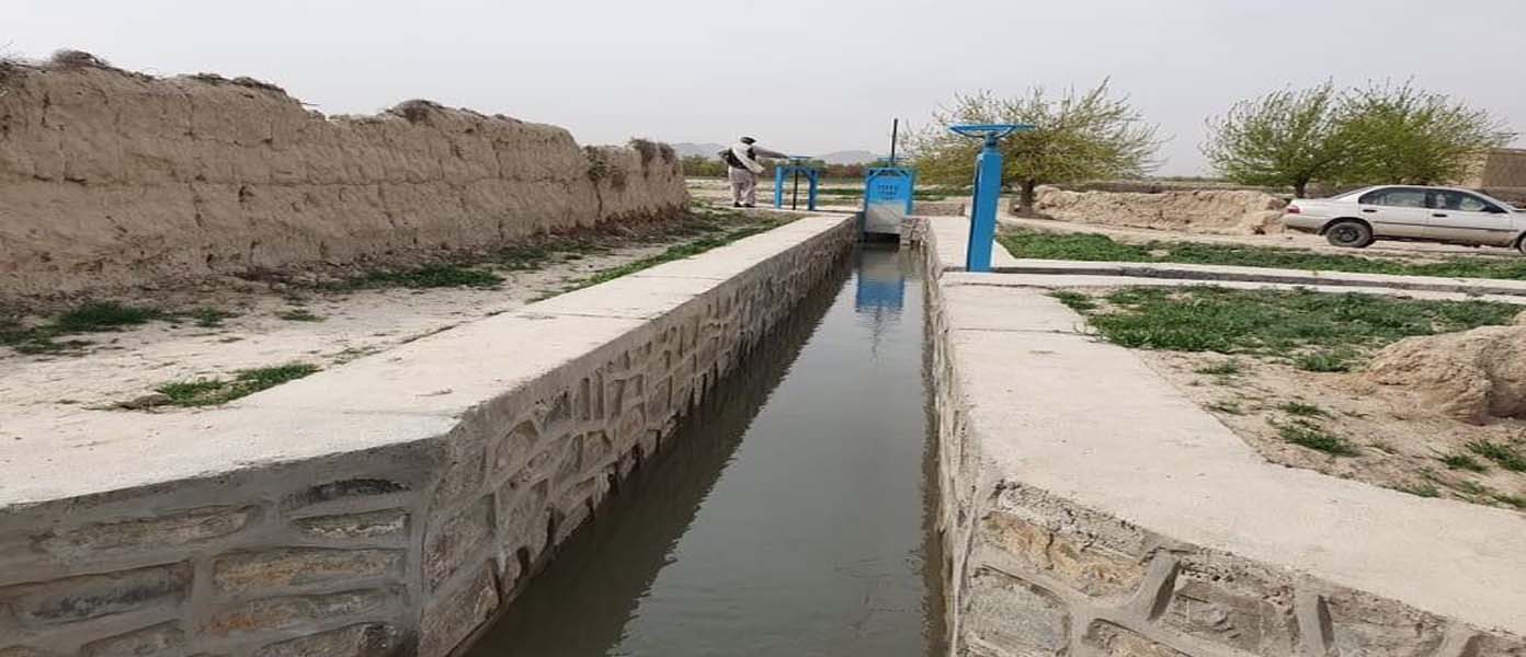 Irrigation canal and water divider, Haji Kabuli village, Panjwaee district, Kandahar province